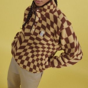 New! Obey fleece check popover